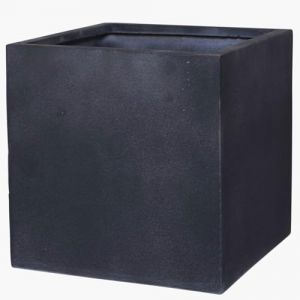 VIVANNO Jardini&egrave;re en Fibre de Verre - 40x40x40 cm - Aspect Pierre Anthracite - Jardini&egrave;re carr&eacute;e pour l'ext&eacute;rieur et l'int&eacute;rieur (AE Trade, neuf)