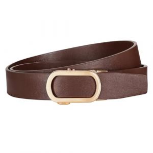 JasGood Ceinture &agrave; cliquet en cuir pour femme, ceinture en cuir automatique de 3,1 cm de largeur pour jeans et pantalons avec boucle coulissante dor&eacute;e, Marron caf&eacute;, L:115cm(Taillengr&ouml;&szlig;e 86-95cm) (JasGood Official Store, neuf)
