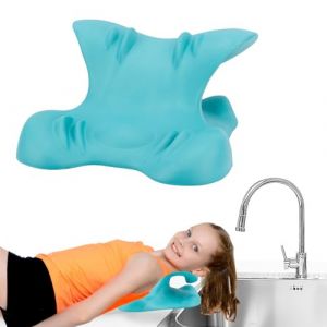 lasuroa Station de Lavage de Cheveux pour Enfants, Bac &agrave; Shampoing Portable Plateau Lavage Ergonomique Les Cheveux Bol &agrave; Shampoing Repose-Nuque pour Le Sol La Baignoire (Vert) (YESIONG, neuf)