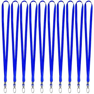 20 Pièces Cordon Tour de Cou, Courroie de Cou de Lanière pour Clef, Tour de Cou Porte Clé, Laniere Infirmiere Lanyard avec Crochet Pivotant pour Porte Badge Bureau Carte D'identité (Bleu) (Kissdoy, neuf)