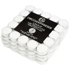 DECO EXPRESS Lot de Bougies Chauffe Plat de 200, 100, 50, 25 ou 24, Bougie Longue Dur&eacute;e de Combustion 4, 8 ou 10 Heures (Blanc 100/4 Heures) (Get Trend., neuf)