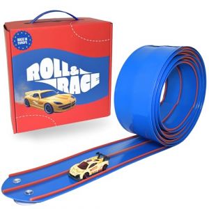RollAndRace Circuit Voiture Flexible 400 cm - Made in Europe - Flexible Car Track - Piste de Voitures Enroulable - Circuit Cars - Cadeau Garcon - Jeu Enfant - Race Car Wheels (mnam, neuf)