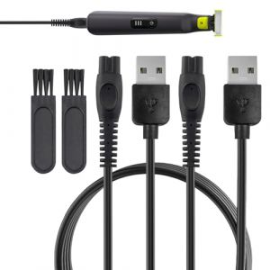 5V Usb Cable Chargeur pour Philips One Blade, 4Pcs Câble De Charge Du Chargeur pour Philips, Cable Tondeuse Compatible Avec Chargeur pour Philips QP2724,QP2834,QP4631,MG9530,X5004,OneBlade Pro 360 (ZhiTaoKe, neuf)
