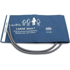 Manchette PNI universelle pour adultes de grande taille, brassard de tension artérielle de remplacement en PU réutilisable à Double tube de 33 à 47 cm (Skmeditec Direct, neuf)