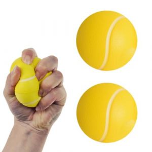 Lot de 2 Balles de Préhension pour Exercices à la Main Balle de Rééducation Entraîneur de Doigts Souple pour Personnes Agées (Afinder, neuf)