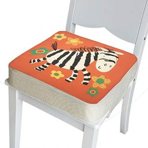 FANSU Coussin Rehausseur Chaise Enfant Portable Réhausseur Coussin De Siège, Enfants Eponge Confortable Coussins avec Longue Sangle pour Siège Chaises Hautes Chaises de Jardin (zèbre,Haut 8cm) (JINBO, neuf)