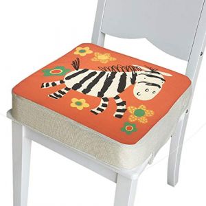 Coussin Rehausseur Chaise Enfant Portable Réhausseur Coussin De Siège, Fansu Enfants Eponge Confortable Coussins avec Longue Sangle pour Siège Chaises Hautes Chaises de Jardin (zèbre,Haut 8cm) (JINBO, neuf)