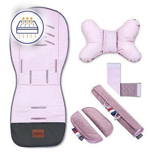 Bellochi Coussin Poussette Universel Été Matelas Poussette Universelle - Coussin Reducteur Poussette Universel et Aéré avec Coussin Anti-Choc -Coton et Velours - Aurora (MAYRO Store, neuf)