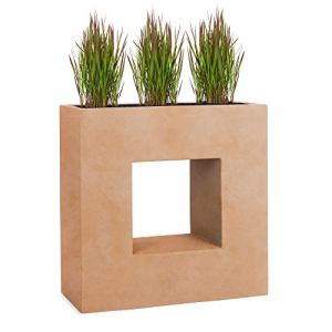 Pflanzwerk® Pot de Fleur Fibre de Verre Vista Terre Cuite 66x66x28cm *Jardinière antigel* *Protection UV* *Qualité européenne* (Pflanzwerk Deutschland GmbH, neuf)