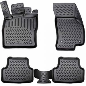 ELMASLINE 3D Tapis de Sol pour Seat Leon 2 (1P) 2005-2012 | Tapis de Voiture en Caoutchouc avec Bords Extra Hauts | Accessoires Auto (herneland, neuf)