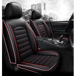ffLilee Ensembles Housses Si&egrave;ge pour Toyota Hilux 2015-2020,5 Places PU Cuir Ensemble Complet Housses Coussins Si&egrave;ge Couvre Interieur Accessoires,Black and Red (zhongweiyida, neuf)
