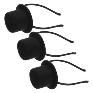 Ipetboom Lot de 3 Serrage-T&ecirc;tes Mini Chapeaux Haut-de-Forme Noirs Accessoires de F&ecirc;te Vintage Ann&eacute;es 20 Serrage-T&ecirc;te Costume Carnaval Halloween No&euml;l Coiffe L&eacute;g&egrave;re et Confortable pour (KinRoZ, neuf)