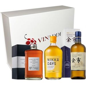 Coffret Cadeau Vinaddict - Whiskys japonais : Nikka From the Barrel 50cl, Nikka Days 70cl & Yo&iuml;chi Single Malt 70cl. (Vinaddict, neuf)