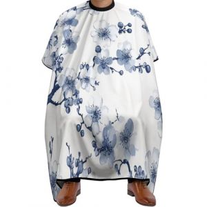 Cape De Coiffeur Navy Blue Cherry Bloom Imperm&eacute;able Robe De Barbier Antistatique Capes De Coupe Pour Protection Du V&ecirc;tement Unisexe 140X168Cm (LunChenShop, neuf)