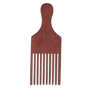 RepiceFinem peigne en bois d&eacute;m&ecirc;lant l'outil de style voluminant Afro Hair Pick pour les cheveux boucl&eacute;s grossiers &eacute;pais (BdAienito, neuf)