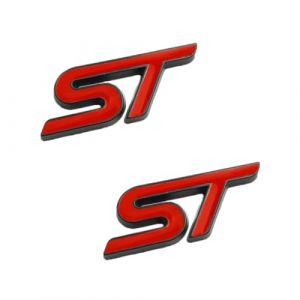 2 X Alliage 3D St calandre Logo,Chrome Voiture Emblème Autocollant,autocollants décoratifs en métal ST pour calandre avant de voiture,St de Coffre Emblème arrière Insigne d'aile de Coffre,badges 3D ST (Gobfar store, neuf)
