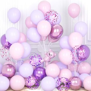 Ousuga Ballons Rose et Violet, 30 Pi&egrave;ces 12 Pouces M&eacute;tallique Chrome Rose Violet Confettis Latex H&eacute;lium Ballon pour Filles Enfant F&ecirc;te Anniversaire Baby Shower Mariage Nuptiale Douche Bapt&ecirc;me D&eacute;cor (Daisyhome, neuf)