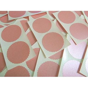 50mm dentel&eacute; Bord , Perlescent Rose , Certificat Wafer soci&eacute;t&eacute; Sceau &eacute;tiquettes , Autocollants pour Gaufrage , Prix & R&eacute;compenses (Minilabel, neuf)