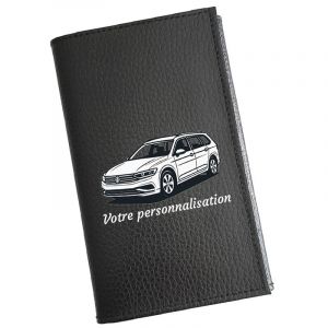 Syl'la &ndash; Porte-papiers Voiture Cuir Noir Motif Familiale &ndash; &Eacute;tui Carte Grise, permis pour Homme &ndash; Personnalis&eacute; avec pr&eacute;nom (sylla city, neuf)