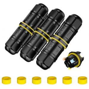 LustLocke Connecteur Etanche 3 Fils, Raccord Electrique Etanche IP68 Pour Câbles 4-12mm Avec Borne À Levier, Boite De Jonction Etanche 3 Pièces Idéale Pour Extérieur et Jardin (pjotrsinternational, neuf)