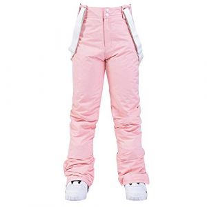pantalon ski femme,combinaison ski femme,grande taille,pantalon neige,imperm&eacute;able,snowboard,salopette de travail,fluide hiver,polaires de randonn&eacute;e,taille haute,avec bretelles,thermique,rose,XL (Tulipillon, neuf)