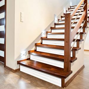 funlife 13Pcs style scandinave Stickers adhésifs escalier, autocollant de contremarche d'escalier Bricolage pour décoration, 18x100cm Bois blanc (Funlife Home Decoration, neuf)