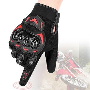 LFZXKJKJ Gants Moto Homologu&eacute;, &Eacute;cran Tactile Plein-Doigt Respirants Gant Moto Ete pour Gants Cross, Les Courses, BMX VTT, l'escalade, Chasse, Scooter et d'autres Sports de Plein Air (Rouge, XXL) (WEIBUTECH, neuf)