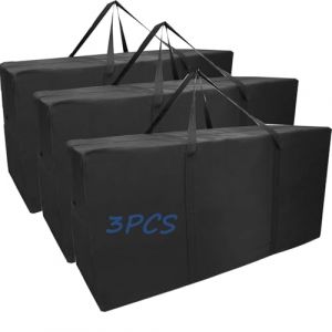ROEOWENE 3pcs 215L Grand Sac de Rangement Couette Housse Rangement Sac Demenagement Grand Format Noir Vetement pour Voyage XXL Stockage Transport Storage Bag,108x60x33 (ROEOWENE LLC, neuf)