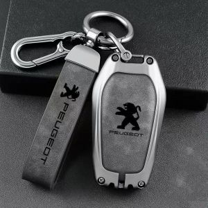 QYPLKJHG Coque de Clé de Voiture pour Peugeot 308 SW 2021-2023, Housse de Protection Coque Clé avec Porte-Clés Coque Boîtier Clef de Telecommande Cuir Étui de Clé Carte Auto Accessoires,A-8 (DATONGSHIYUNGGANGQUPEIBINBAIHUODIANGERENDUZI, neuf)