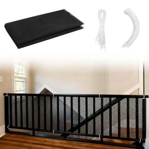 2M Barrière de Sécurité Enfant Filet Protection Escalier Filet Garde Corps Protection Balcon Barriere de securite Enfant escalier pour Barriere et Balustrade Pours Enfants Sécurité Maison(Noir) (HAOCHEN EU, neuf)