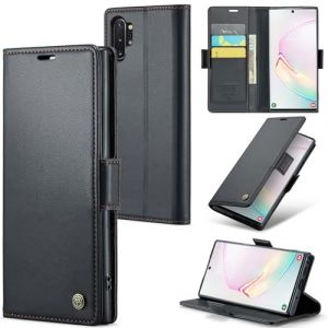 Rerzoiro Coque pour Samsung Galaxy Note10 Plus, &Eacute;tui Housse en RFID Protection Premium PU Cuir Portefeuille Rabat Case Magn&eacute;tique Stand Antichoc, &Eacute;tui Case pour Samsung Galaxy Note10 Plus, Noir (Velaroa, neuf)