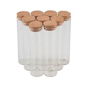 12pcs Bouteilles Tube a Essai Verre Transparente Avec Bouchon En liège, capacité De Stockage De 50 ml, diamètre extérieur Du Flacon De Tube à Essai De 30 mm (12, 50ml) (Bottles Factory Store, neuf)