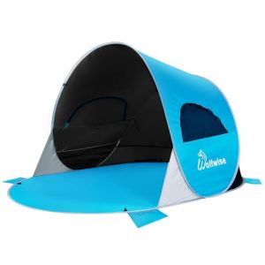 Wolfwise Abris de Plage Pop Up UPF 50+, Tente de Plage pour Famille 3-4 Personnes, Tente Instantan&eacute;e en Plein air Sportive en Plein Air Portable, Dunkelblau (TonorDirect FR, neuf)