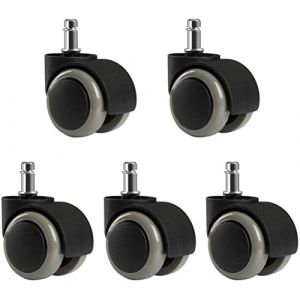 LIHAO 5pcs Roulettes Universelles R&eacute;sistantes &agrave; l&rsquo;Abrasion pour Chaise de Bureau (Gris et Noir, 10mm/50 mm) (FANIXSHENGHUO, neuf)