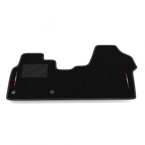Tapis de Sol compatibles avec Peugeot Expert 2016-2024, Broderie Drapeau France, kit de Tapis de Sol de Voiture sur Mesure (Somer Car, neuf)