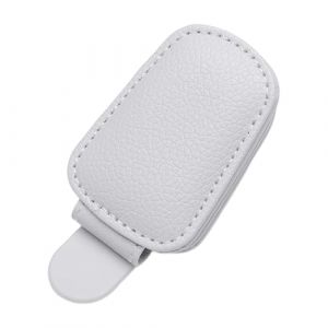 SGERUFZ Porte-lunettes pour pare-soleil de voiture, porte-lunettes en cuir pour pare-soleil de voiture, accessoire de pare-soleil de voiture, clip pour carte-ticket, noir (BeanyBeng, neuf)