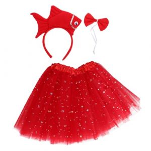 FRCOLOR Serre-tête Poisson Et Jupe Ensemble Costume Déguisement Poisson Pour Garçon Fille Halloween Fêtes Déguisement Créature (Laners, neuf)