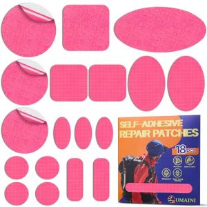 Patch R&eacute;paration Doudoune Rose, 18 Pi&egrave;ces Tissu Autocollant Reparation en Nylon, Patch Autocollant Textile imperm&eacute;able, Kit de R&eacute;paration de doudoune Pour Vestes, Tente, sacs &agrave; dos (umaini, neuf)