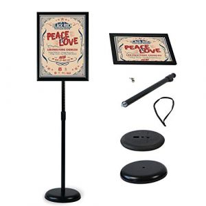 Newzealkids Porte Affiche A3 sur pied Présentoir A3 Support pour Affiche Porte-Affiche, Support de signe en alliage d'aluminium (A3-Noir) (NewZeal stand, neuf)
