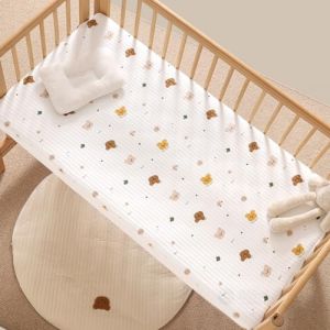 Ensemble Drap Housse Pour Un Lit B&eacute;b&eacute; Coton Literie B&eacute;b&eacute; Matelas Drap-Housse Pour B&eacute;b&eacute; Fleur Lapin Lion Ours Etoile Lune Literie Pour Enfants S&ucirc;r Et Confortable Cadeaux Fins (Ours,70x150 cm) (Sticker Superb, neuf)