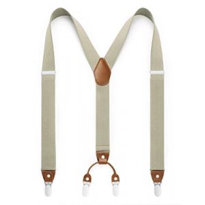 HISDERN Bretelles pour hommes avec bretelles tres robustes a 6 clips Jarretelles reglables de style Champagne style Y (hisdern, neuf)