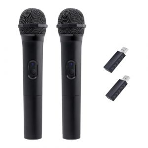 Mcbazel Faible Latence 2,4 G Microphone à Main sans Fil pour PS5 / PS4 / Pro / PS3 / PS2 / Xbox Series X | S/Xbox One X | Commutateur S/Xbox One/360 /Nintendo Switch OLED/Wii/Wii U/PC, 2 Pièces (InniSpec, neuf)
