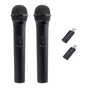 Mcbazel Faible Latence 2,4 G Microphone à Main sans Fil pour PS5 / PS4 / Pro / PS3 / PS2 / Xbox Series X | S/Xbox One X | Commutateur S/Xbox One/360 /NS Switch OLED/Wii/Wii U/PC, 2 Pièces (InniSpec, neuf)