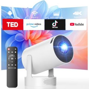 [App int&eacute;gr&eacute;e et Haut-parleurs] Projecteur Video 2025 R&eacute;troprojecteur Supporte 4K 1080P Videoprojecteur Portable WiFi 6 BT 5.0 220&deg; Rotation Mini Projector Compatible HDMI/TV Stick/USB/PS5 (CAMWORLD Store FR, neuf)