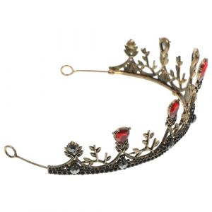 minkissy 1 Pc couronne baroque robe soiree robe de soiree Diadème de mariée robe gala bandeaux de mariage diadèmes et couronnes de mariage couronne de mariage bandeaux couronne strass rouge (Prettbeauty, neuf)