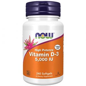 Now Foods, Vitamin D3 Depot, 5.000IU, Cholécalciférol, Haute Dosé, 1 Capsule tous les 5 Jours, 240 Capsules molles, Testé en Laboratoire, Sans Soja, Sans Gluten, Sans OGM (NaturProdukte, neuf)