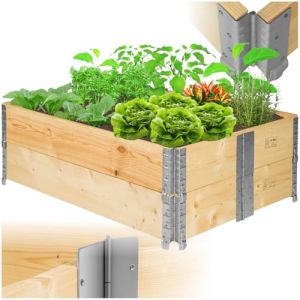 TecTake&reg; Lit de Jardin 2X Carr&eacute; Potager sur&eacute;lev&eacute;, Bac &agrave; semis Jardiniere Pliable en Bois, Cadre pour Plate-Bande sur&eacute;lev&eacute;e, Am&eacute;nagement Serre de Jardin Jardiniere Exterieur Grande Taille 120x80x19cm (TECTAKE FRANCE SAS, neuf)
