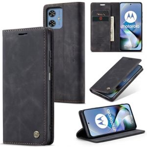 WJXEXRS Coque pour Motorola Moto G54 5G, Etui Premium Housse en Cuir Pochette Protection Portefeuille, Rabat Clapet Case, Pliable Support Porte Carte Magn&eacute;tique &Eacute;tui pour Motorola Moto G54 5G - Noir (WJXEXRS, neuf)