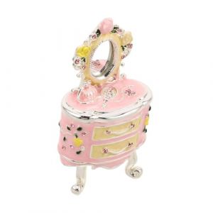 VILLFUL Bo&icirc;te &agrave; Bijoux Vintage M&eacute;tal &Eacute;maill&eacute; avec Miroir Petit &agrave; Organisateur pour Bagues Boucles Oreilles et Colliers D&eacute;coration Bureau Cr&eacute;ative pour Mariage et Anniversaire (WANHALA, neuf)