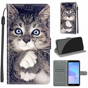 TOMYOU Coque pour Huawei Y6 2018, Housse en Cuir pour Honor 7A, Housse Etui &agrave; Rabat Premium en Cuir PU [Pochette de Portefeuille] [Fermeture Magn&eacute;tique] pour Huawei Y6 2018 / Honor 7A (WGR Global Business, neuf)